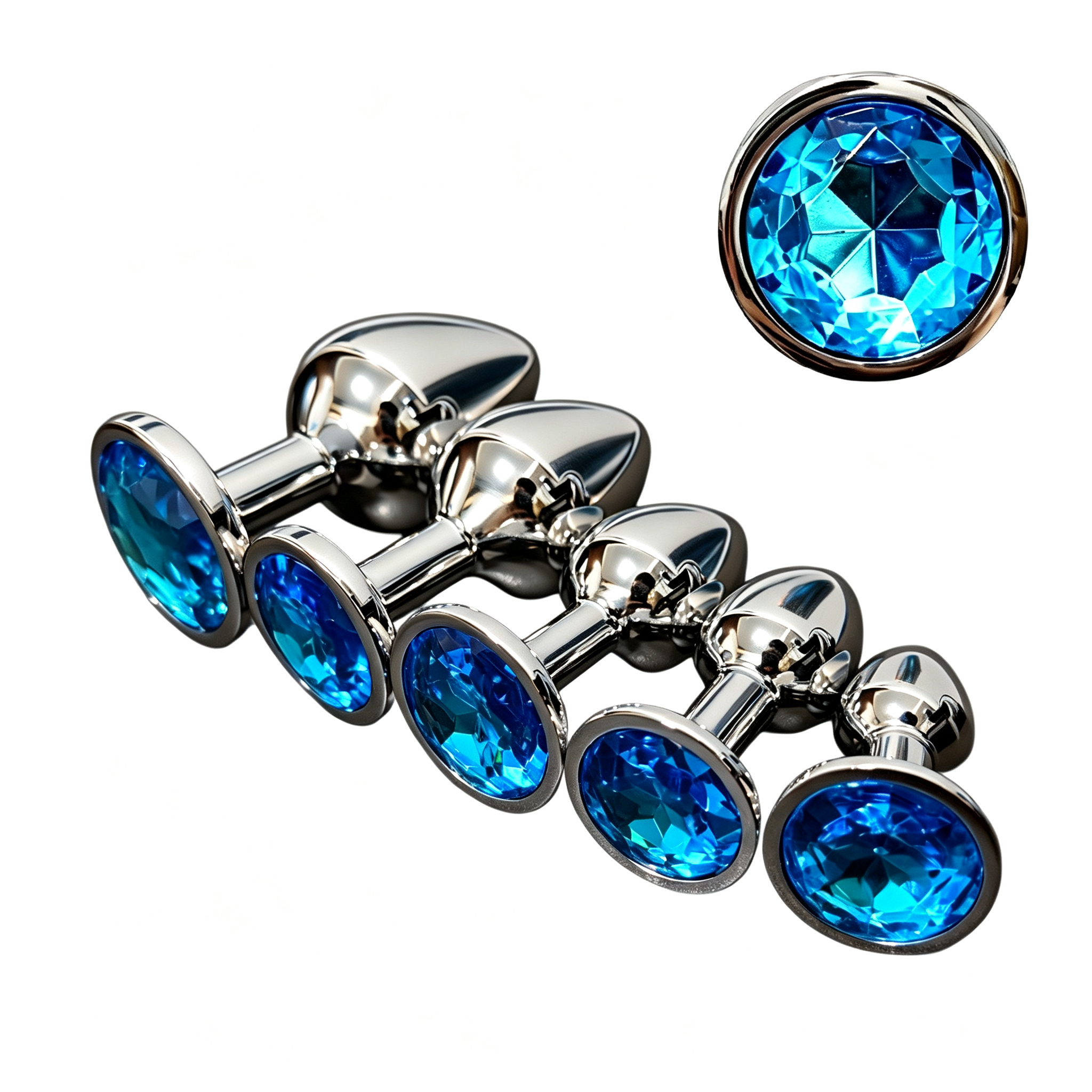 Health Wellness Product - Blue Metal Anal Plug for Men