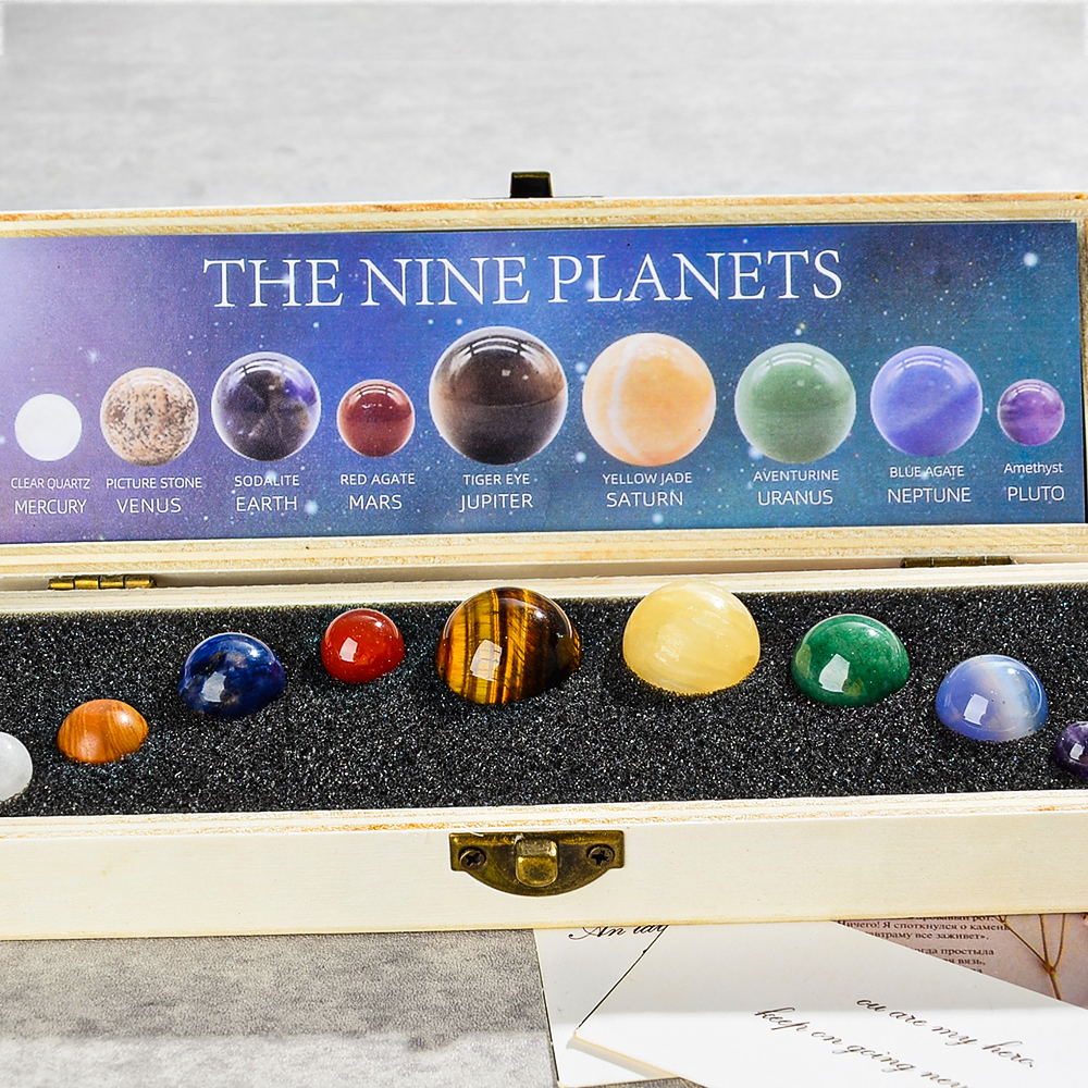 9pcs/set Nine Planet Crystal S - đánh giá và giá Healing Crystal Set