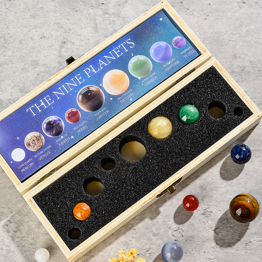 9pcs/set Nine Planet Crystal S - đánh giá và giá Healing Crystal Set