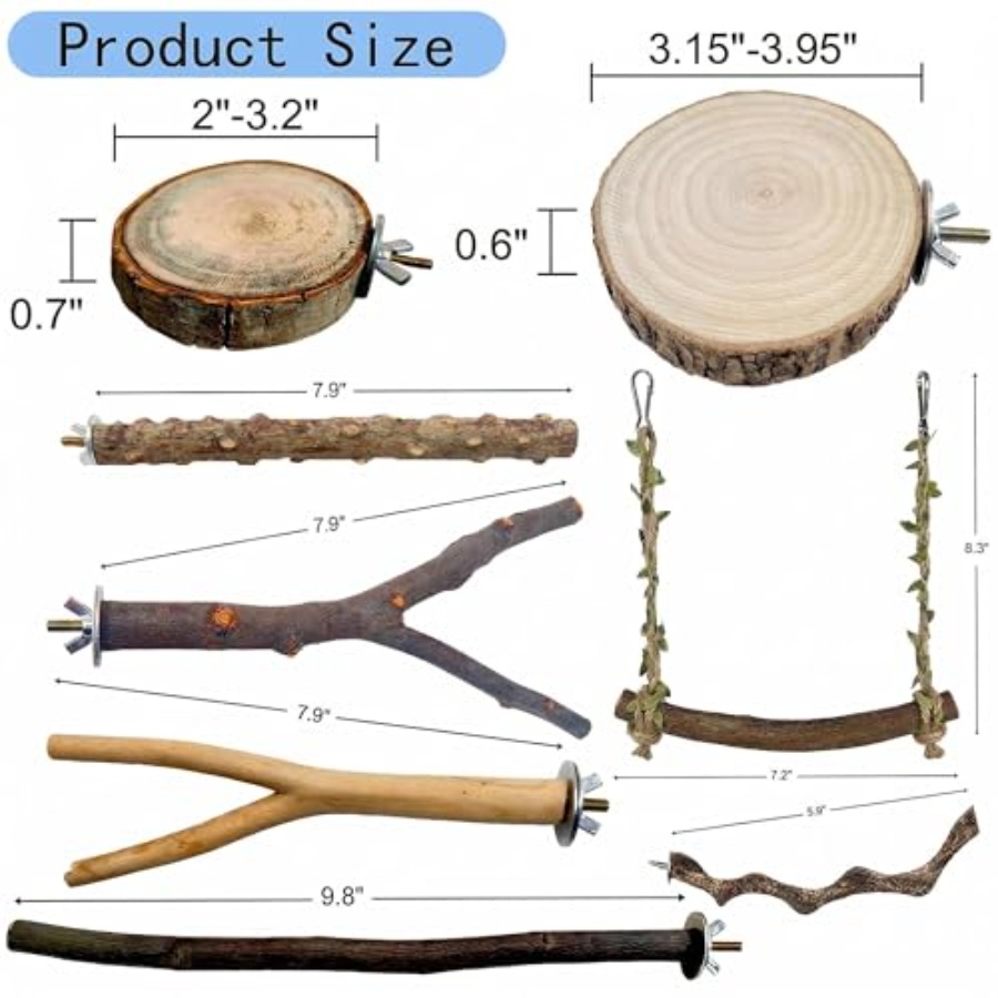 8PCS natural wood bird perches - đánh giá và giá Health & Wellness Lafayette Reviews