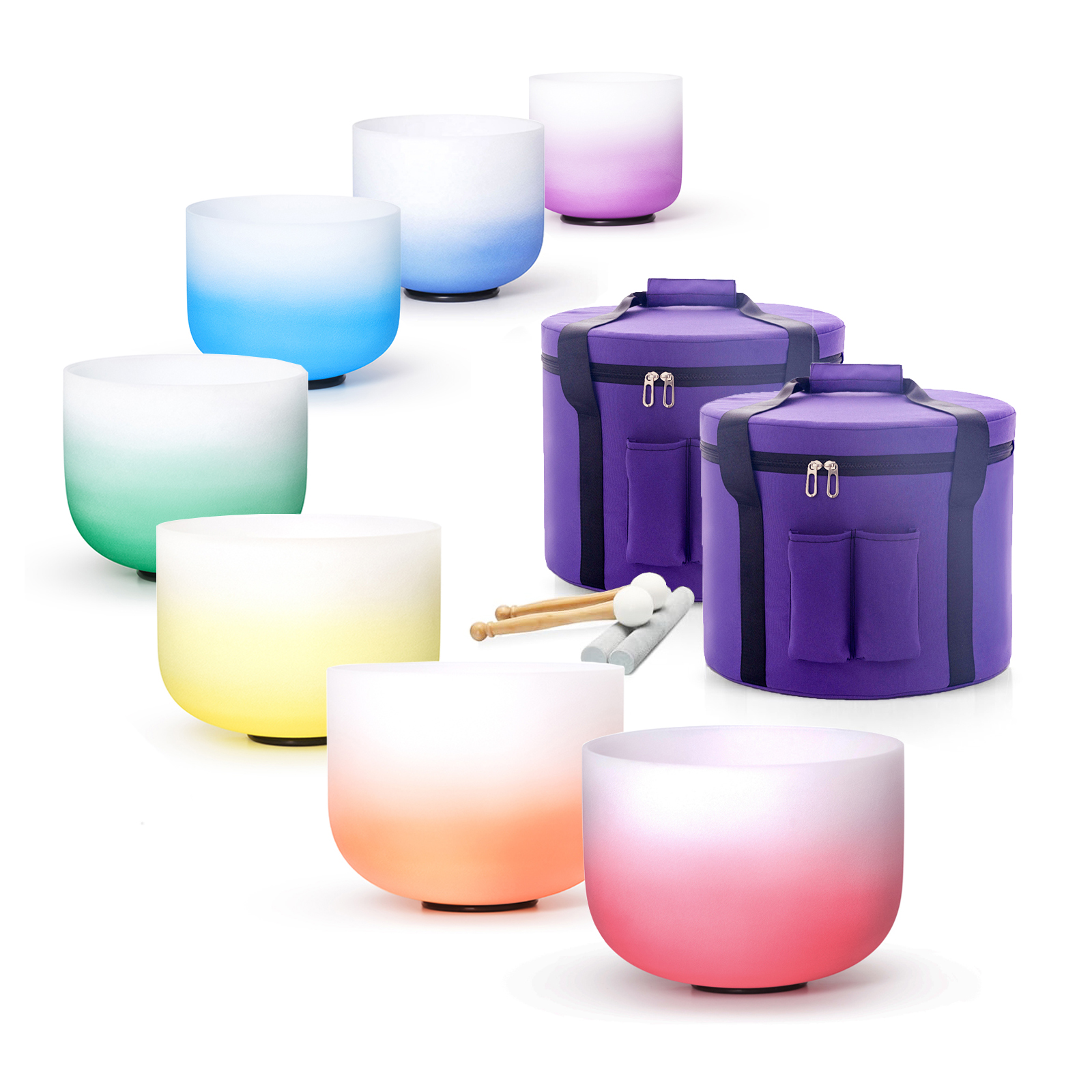 440/432HZ Color Chakra Frosted - đánh giá và giá Healing Crystal Set
