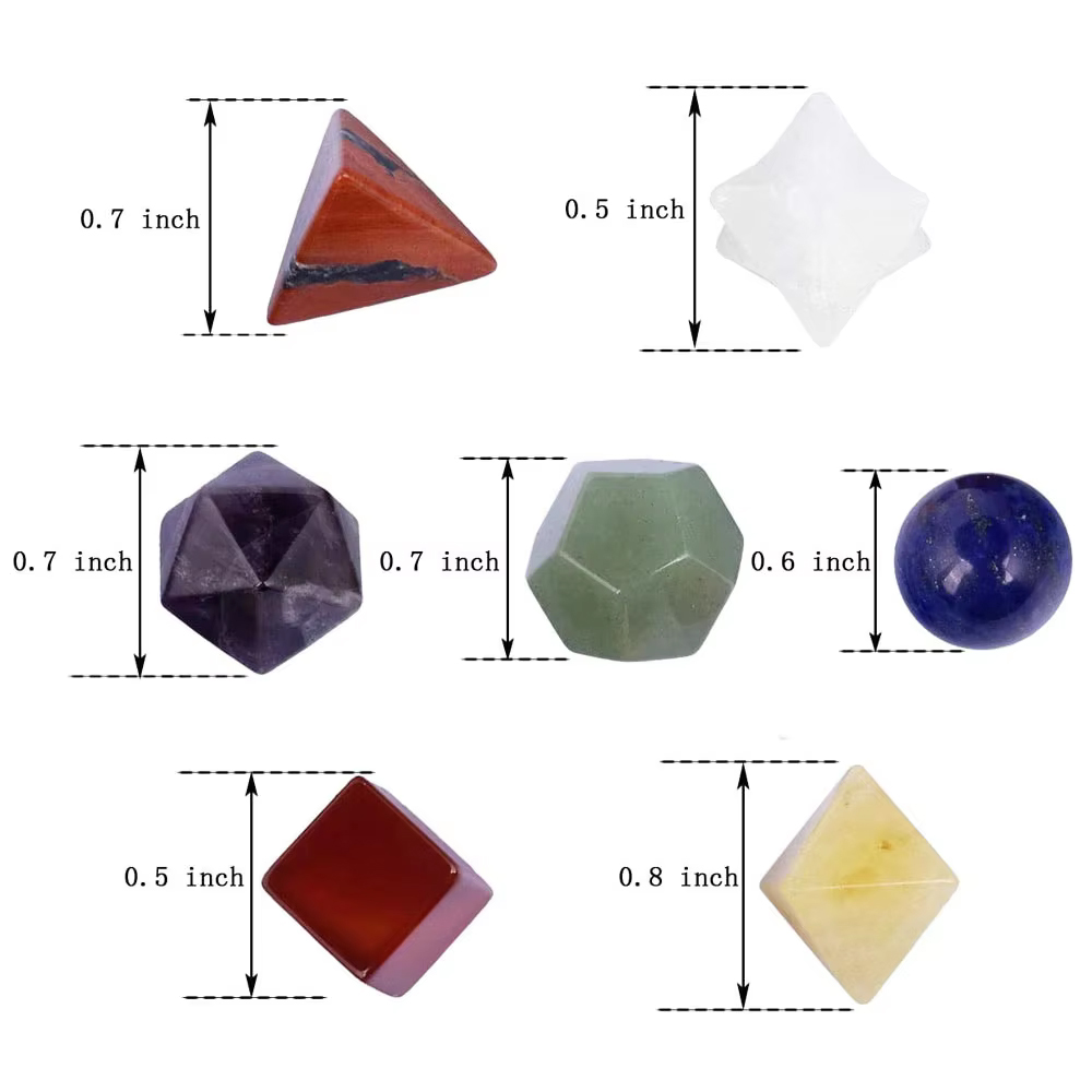 Natural Crystals 7Pcs Platonic - đánh giá và giá Healing Crystal Set